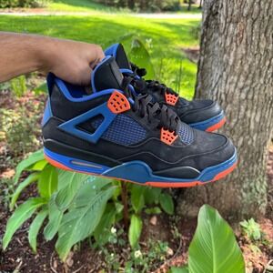 Jordan Air Jordan 4 Retro Mens 12 Black Cavs 308497-027 Blue Orange Basketball